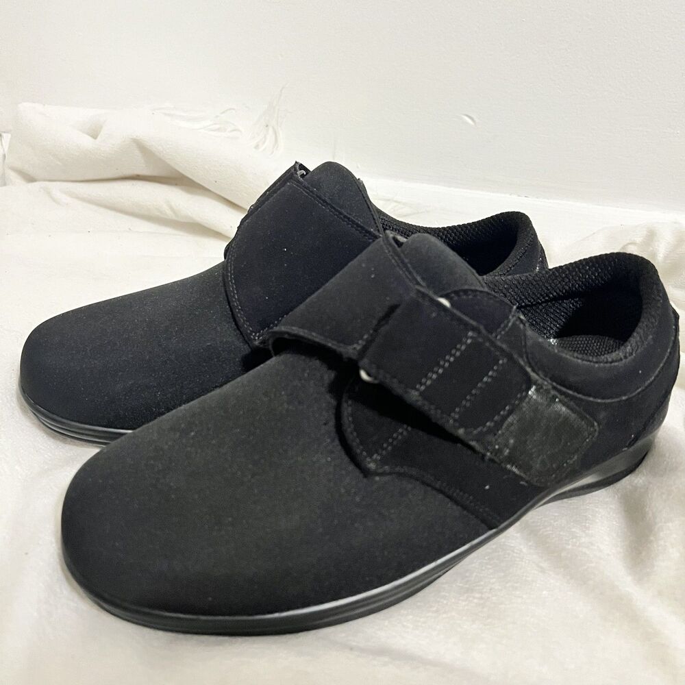 Orthofeet Shoes Womens Size 10 Wide Black Stretchable Strap Comfort Walking